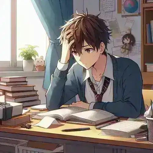 英語・数学2教科コース - 応用問題に挑戦する生徒の真剣な表情